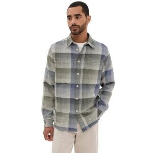 PAUL SMITH Shirt Mens XXL Green Tan Check Button Up Double Pocket Overshirt $225